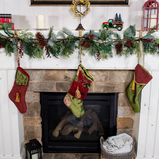 Village Lighting Mantle Garland & Stocking Hanger
